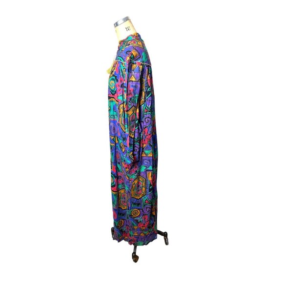 1980s/90s caftan kaftan dress with gold metallic details by Saybury Size L - Picture 3 of 5